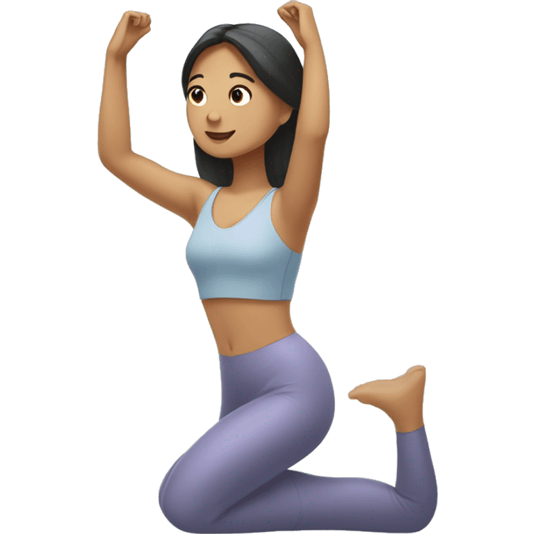 Filipina doing Pilates mermaid stretch  emoji