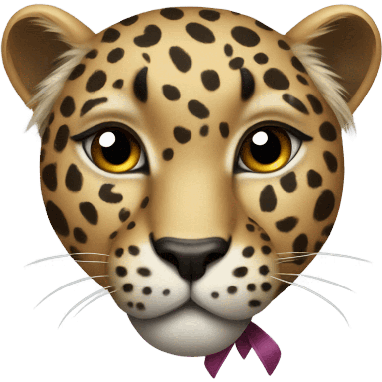 Leopard with a bow  emoji