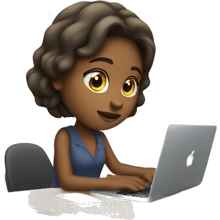 Girl working with MacBook  emoji