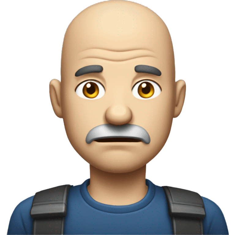 an balding annoyed man playing video games emoji