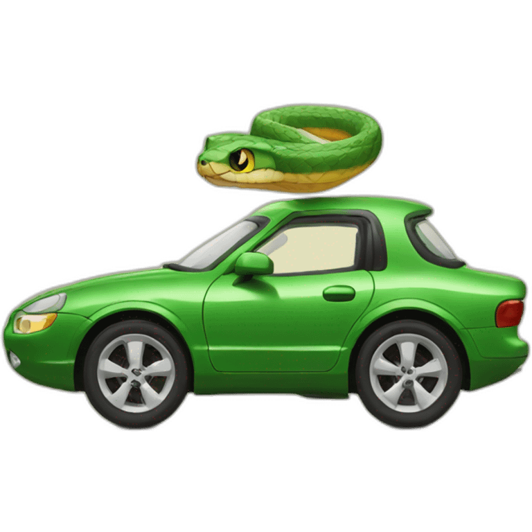 Snake drives a car emoji