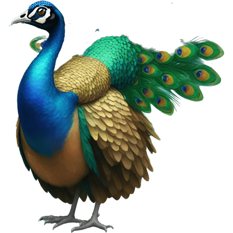 Iridescent peacock emoji