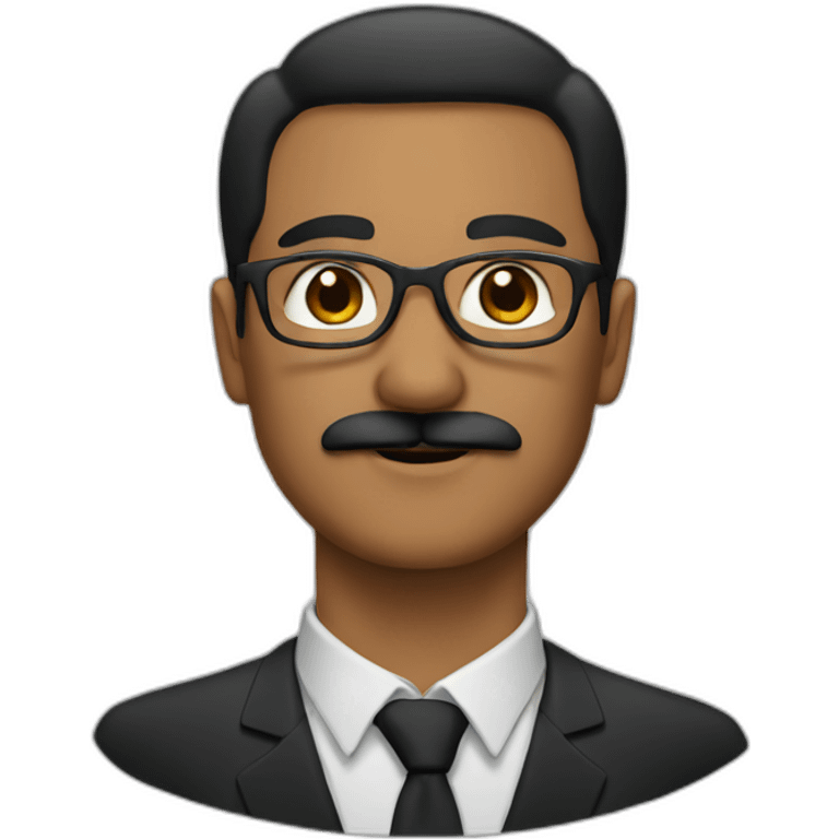 man with black mustache and glasses emoji