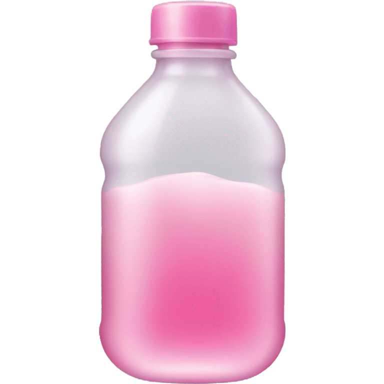 plastic bottle with crystaline pink liquid emoji