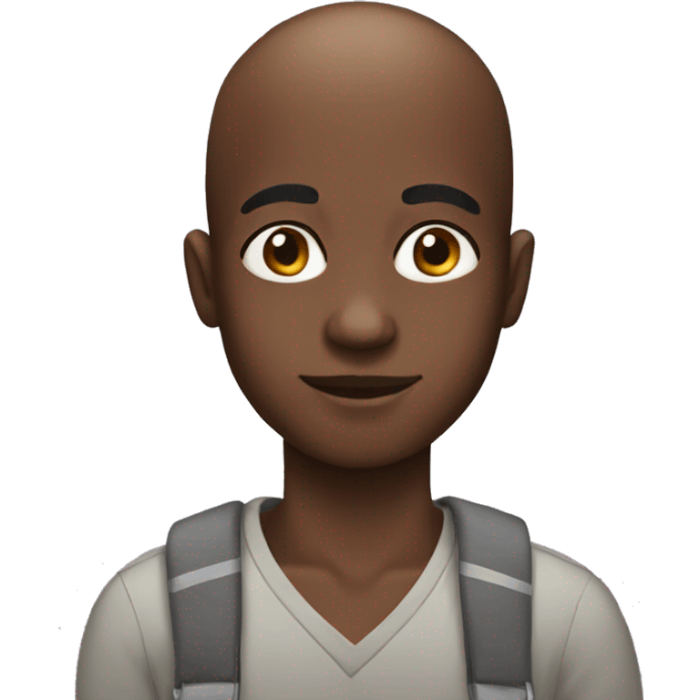 Black boy without hair  emoji