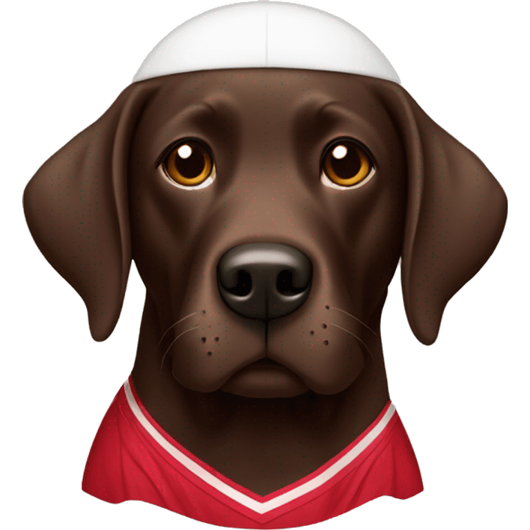 Chocolate lab wearing a Miami Heat jersey  emoji