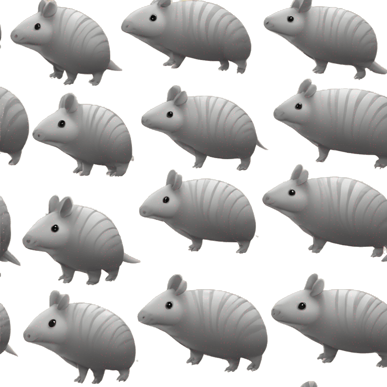 Yellow and gray chubby round armadillo pig panda centipede with orange face armadillo emoji