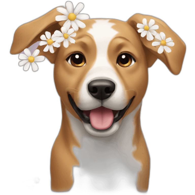 Dog with flowers emoji