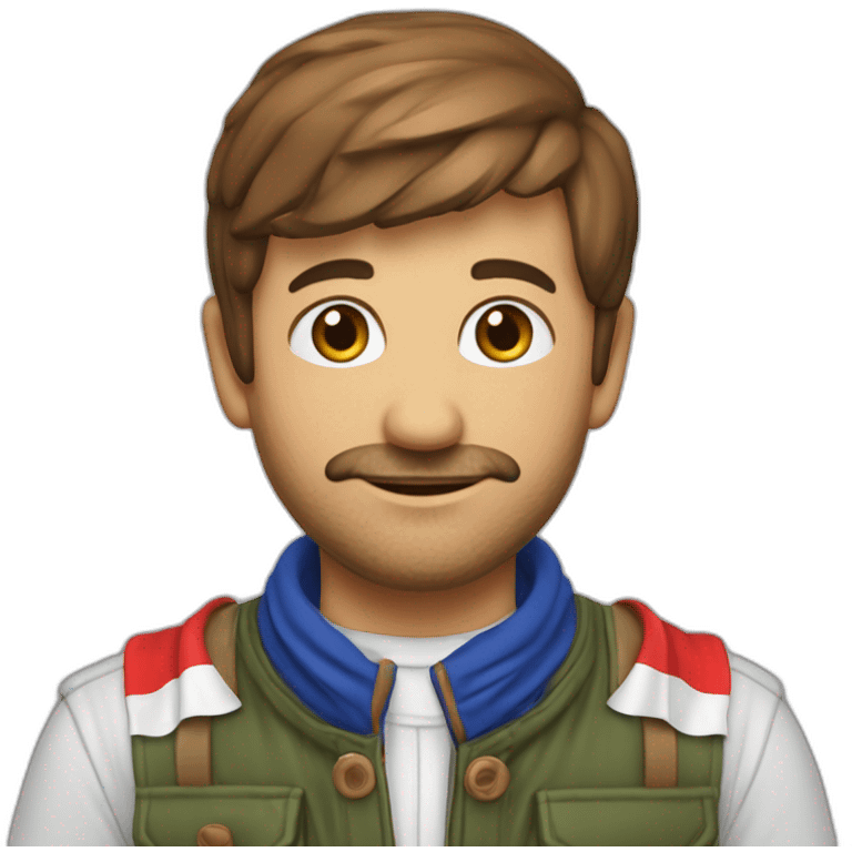 Homme avec écharpe tricolore avez bandoulière  élu France emoji