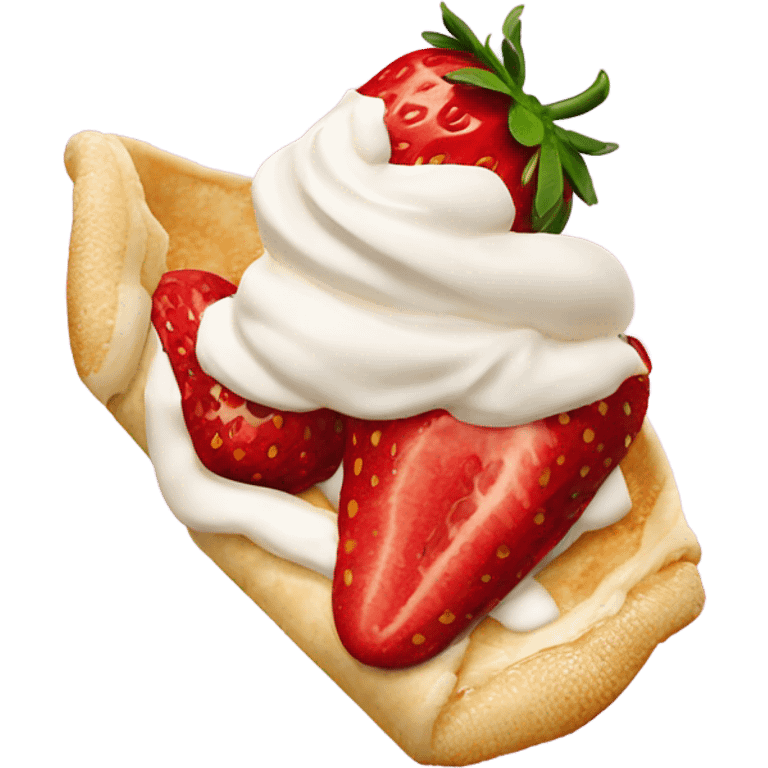 strawberry and chantilly creme crepe emoji