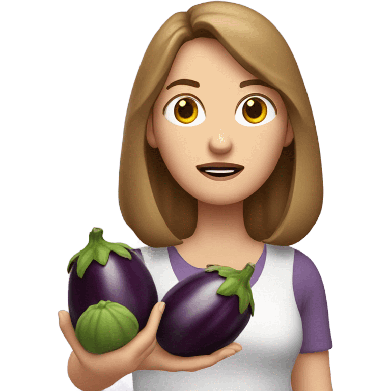 🤷🏼‍♀️holding eggplants emoji