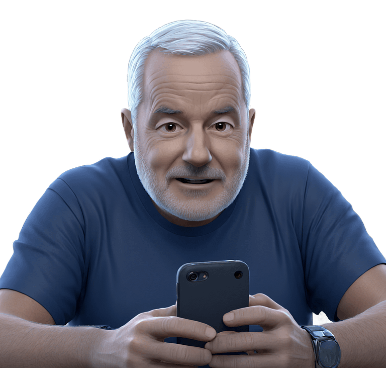 old man with cellphone in hand emoji