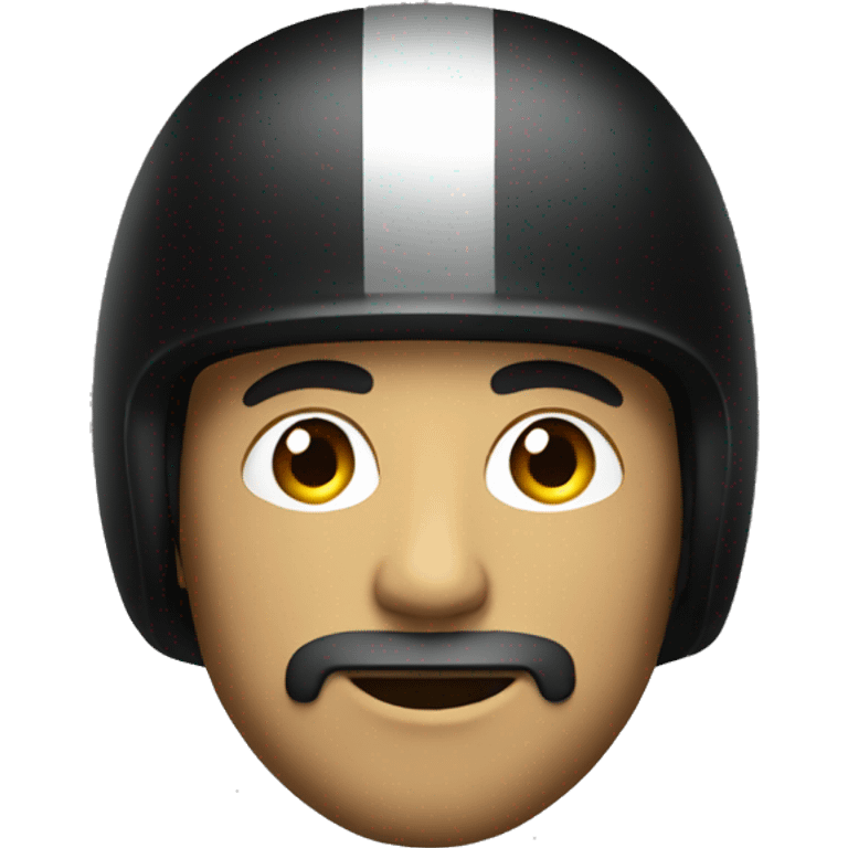 A stylish male in a black helmet with a face and body emoji