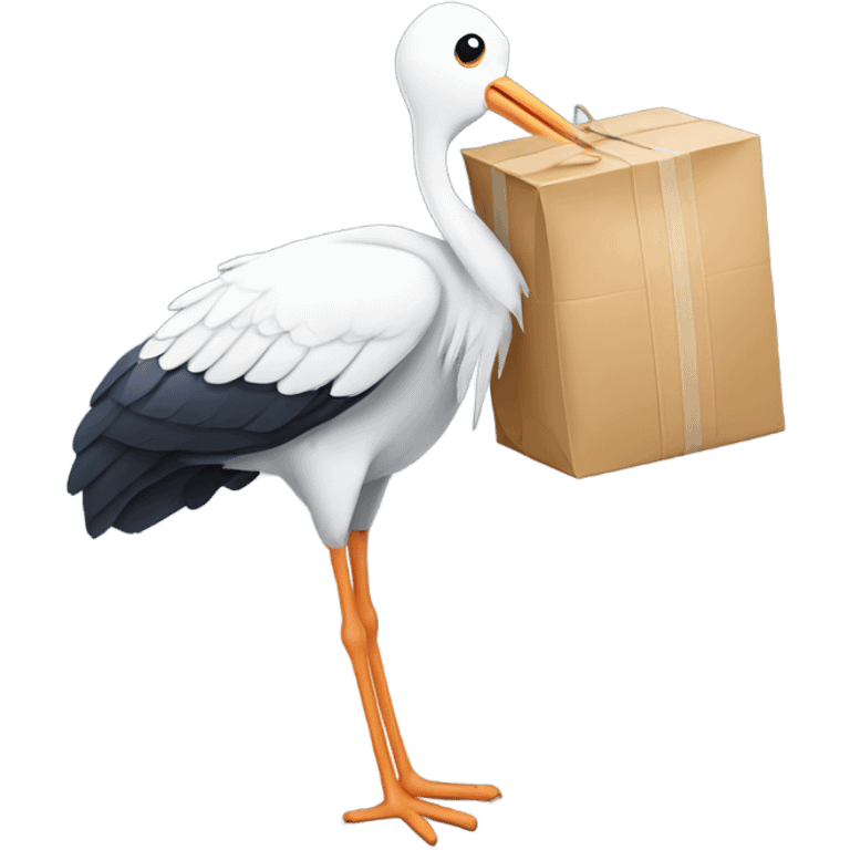 Stork carrying package  emoji