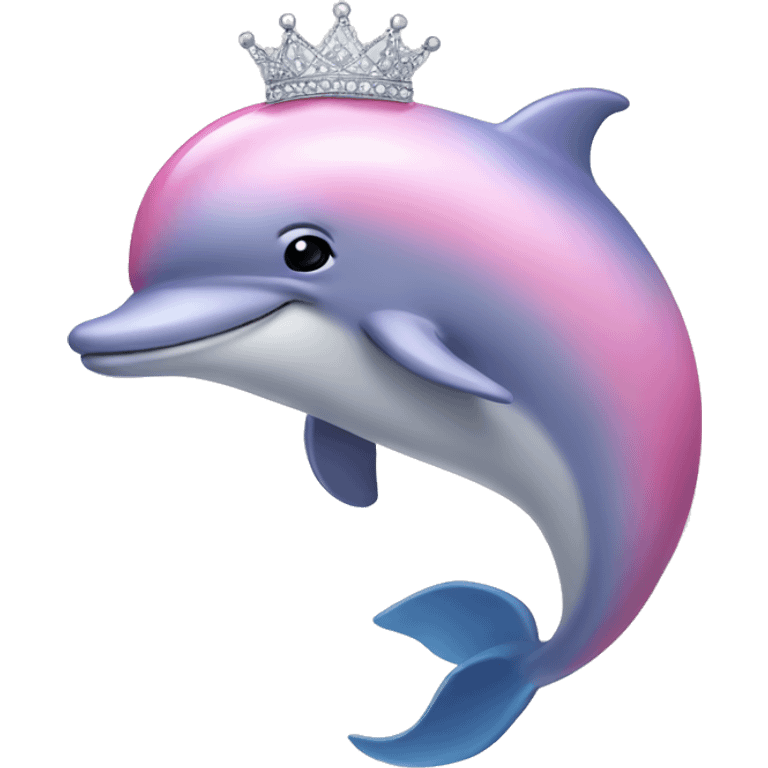 A pink dolphin with tiaras  emoji