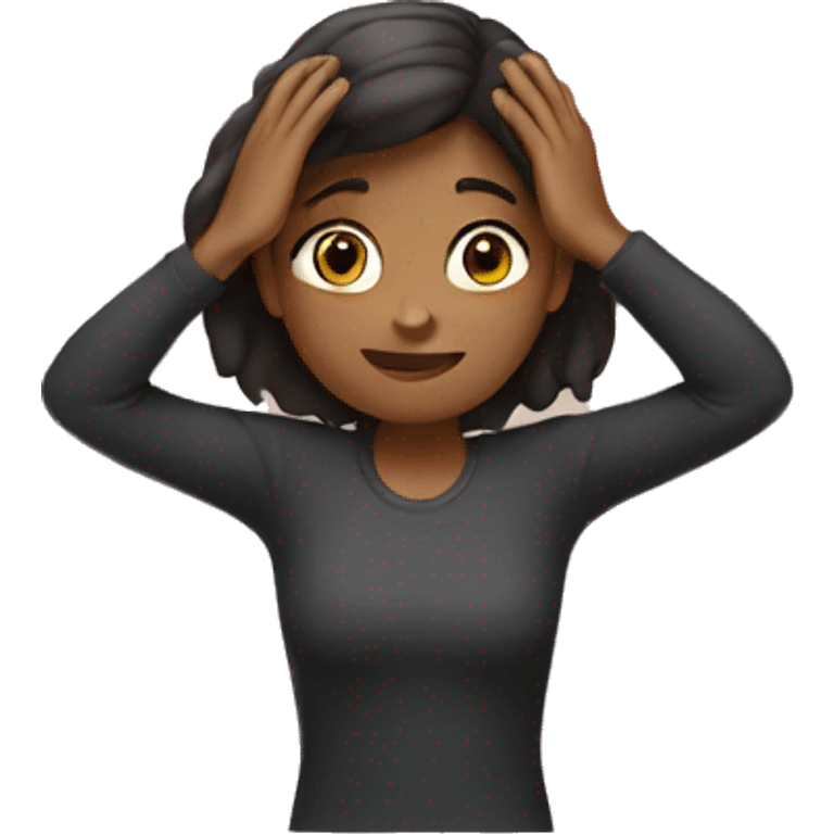 girl with hands above head emoji