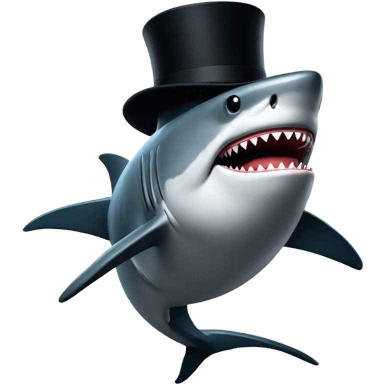 Shark with a top hat  emoji