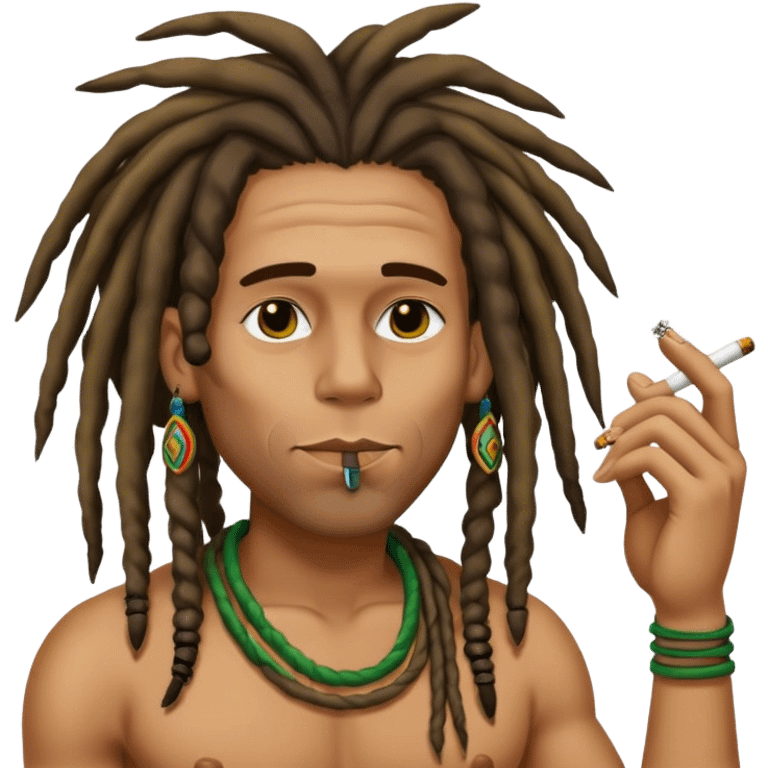 Guy with dreads smoking  emoji