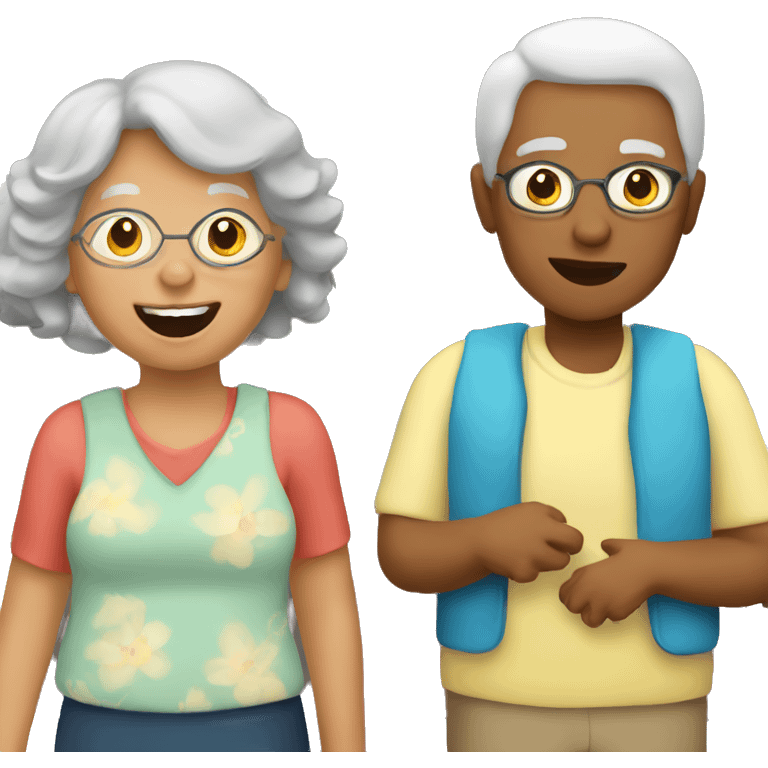 Grandma with a boy and girl emoji