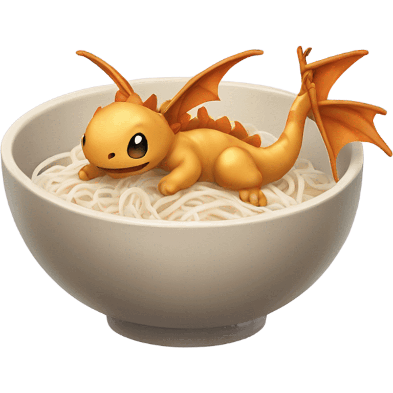 Rice noodle with dragonite wings emoji