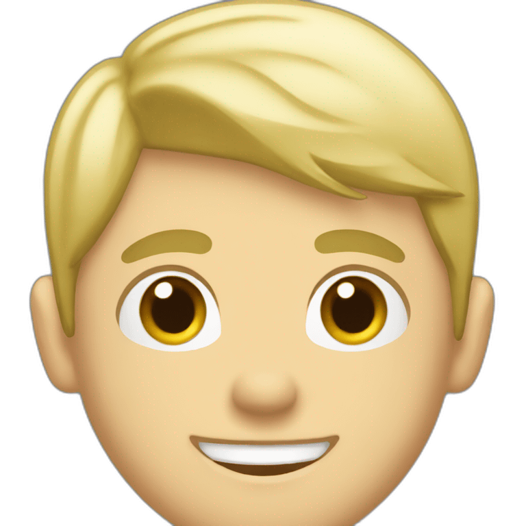 Blonde guy smiling with a militar haircut emoji