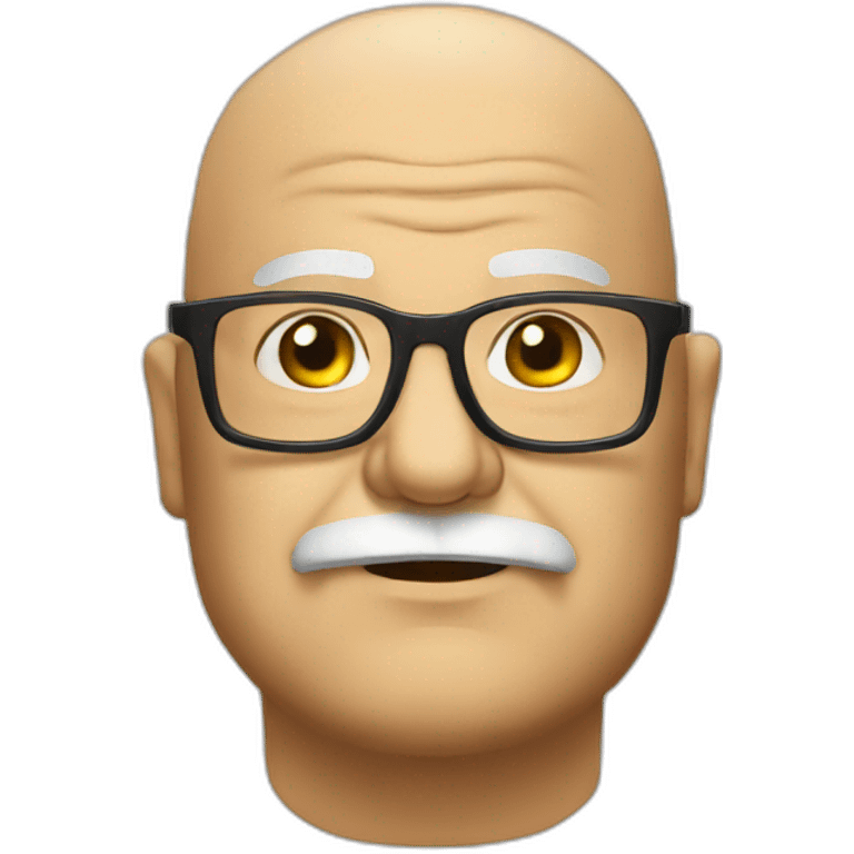 Old fat man glasses bald emoji