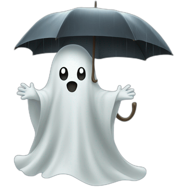 A ghost is in the rain. emoji