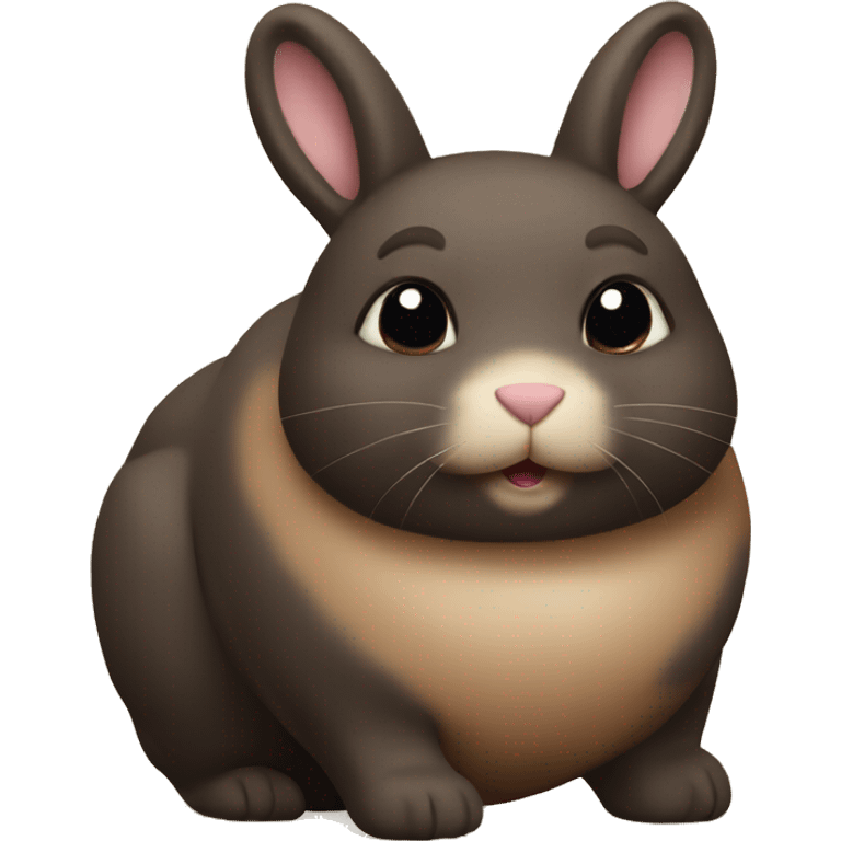 Fat brown and black rabbit emoji