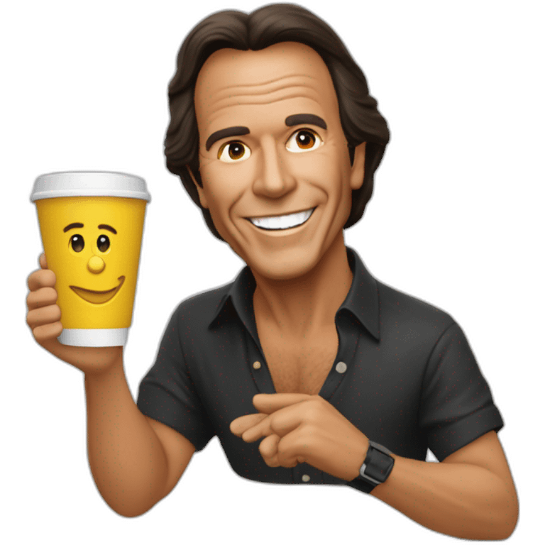 Julio iglesias with caja rural cup emoji