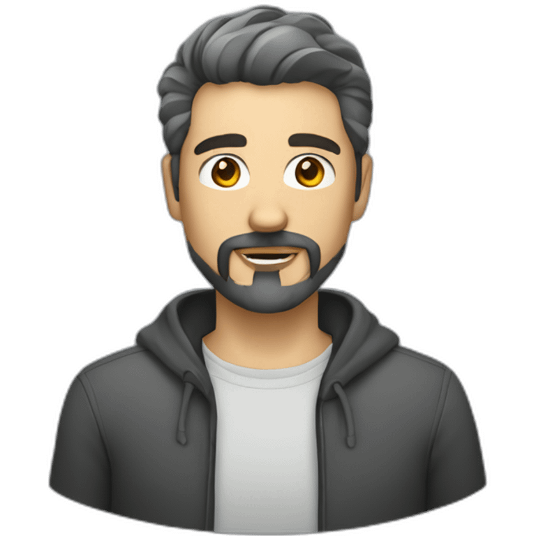 web developer short dark graying hair goatee emoji