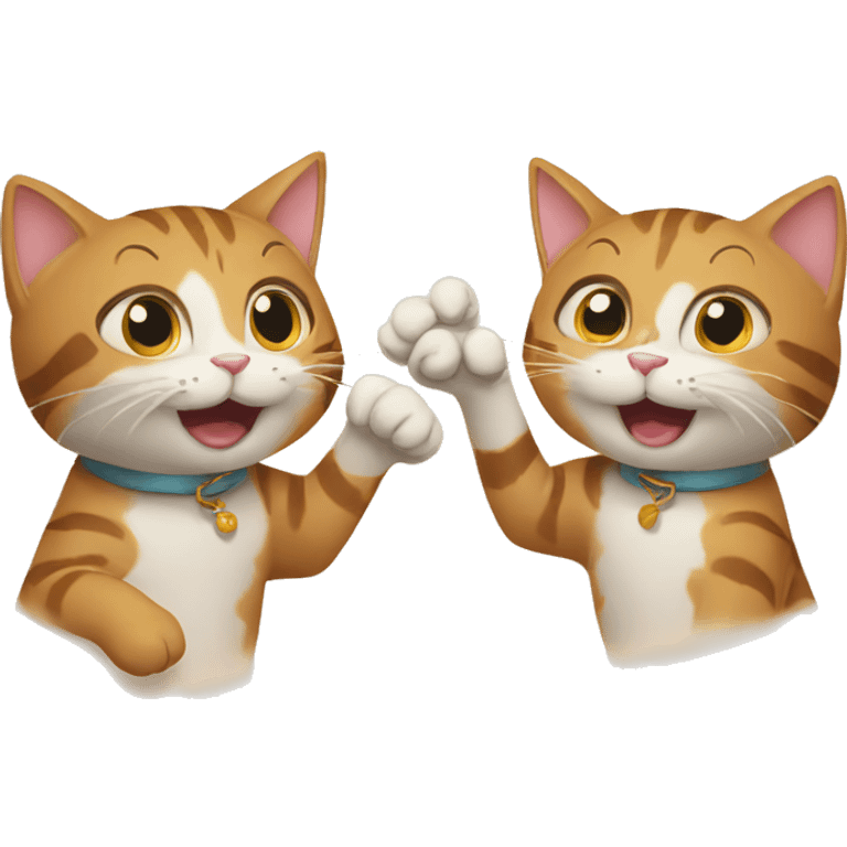 two cats celebrating emoji