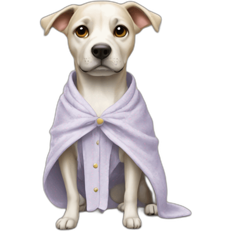 Chien avec une robe emoji