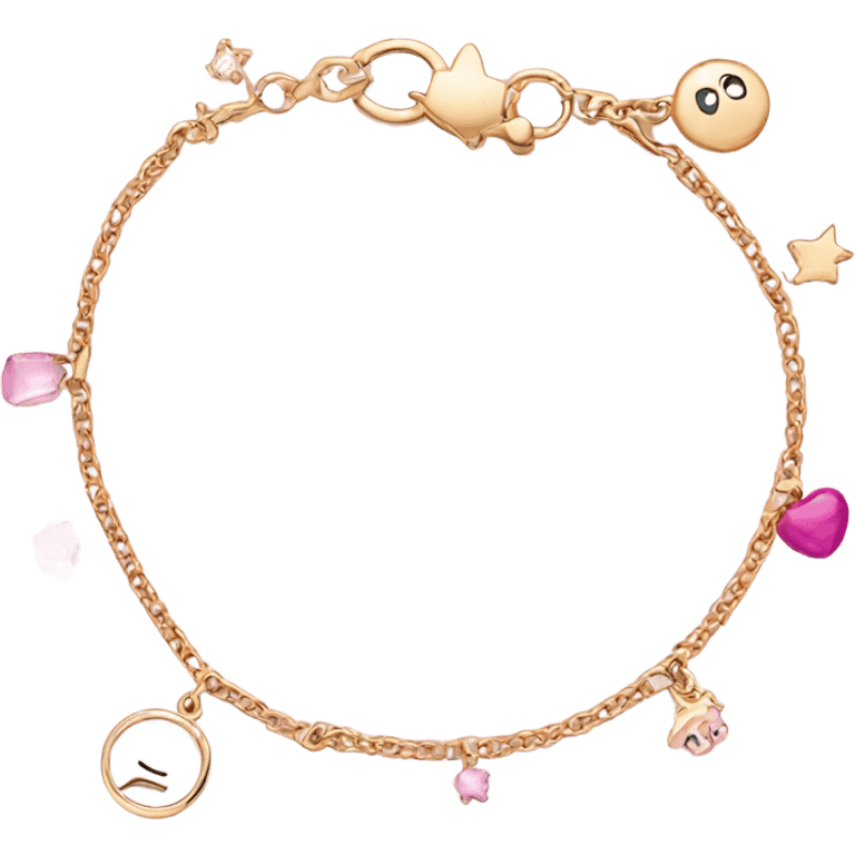 Pink gold bracelet with charms emoji