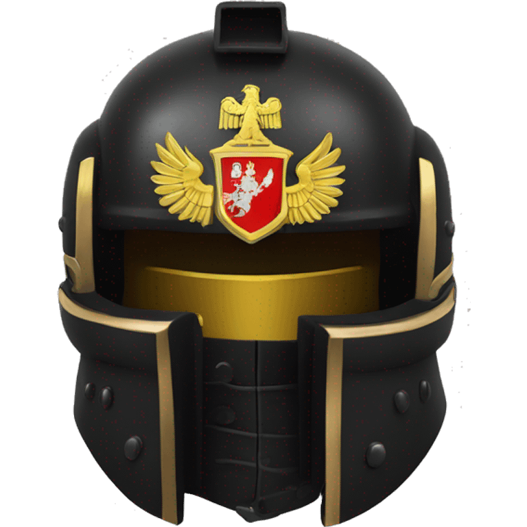 Black Space Marine helmet, featuring the Russian coat of arms. emoji