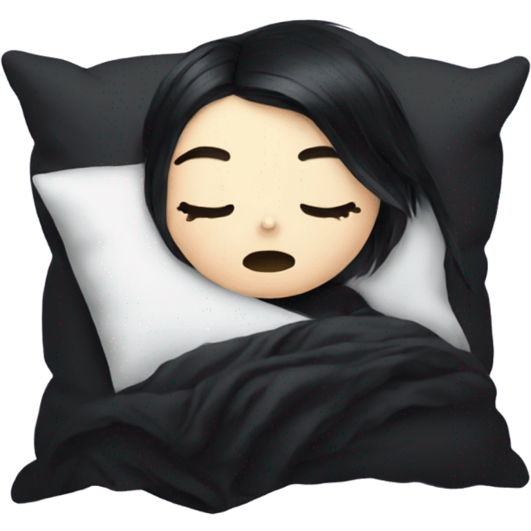 Goth girl sleeping in pillow emoji