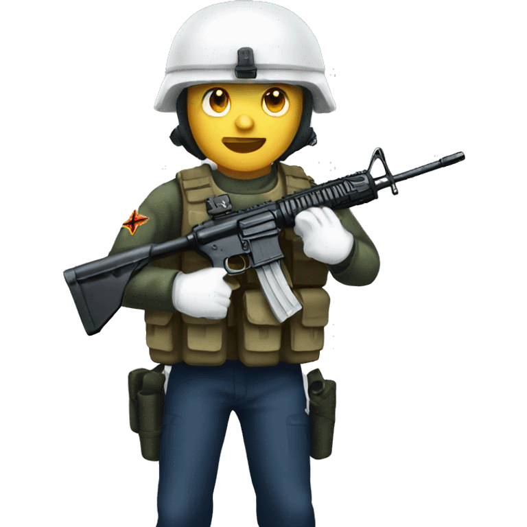 White marine with m16 emoji