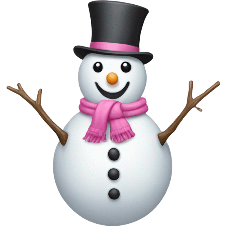 Snowman pink emoji