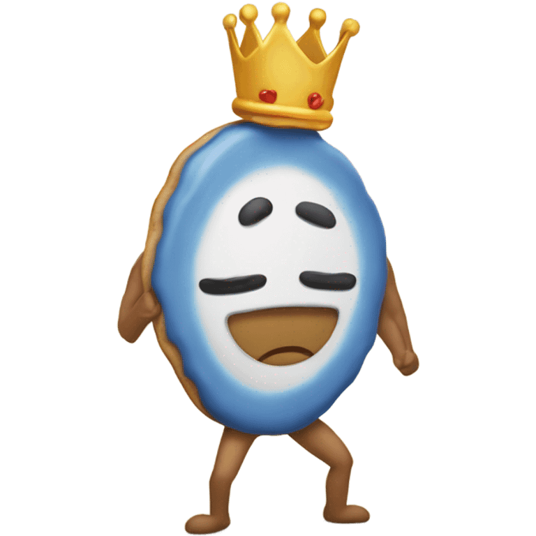 Pancake with arms and legs with a crown emoji