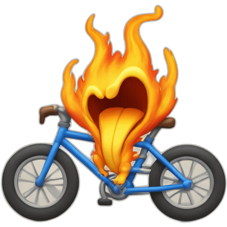 dracaufeu sur un velo emoji