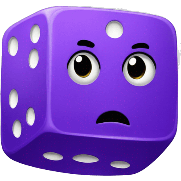 purple dice with an angry face emoji