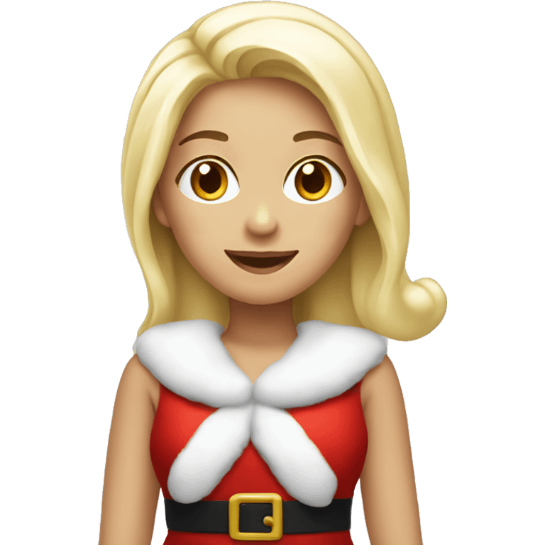 White blond girl as santa claus emoji