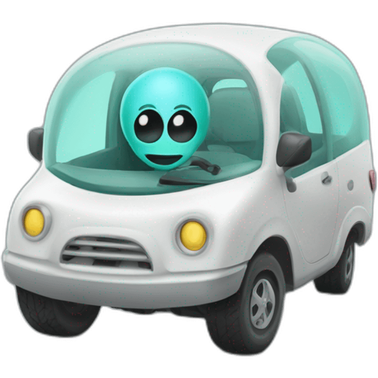 Un extraterrestre dans une auto tamponneuse emoji