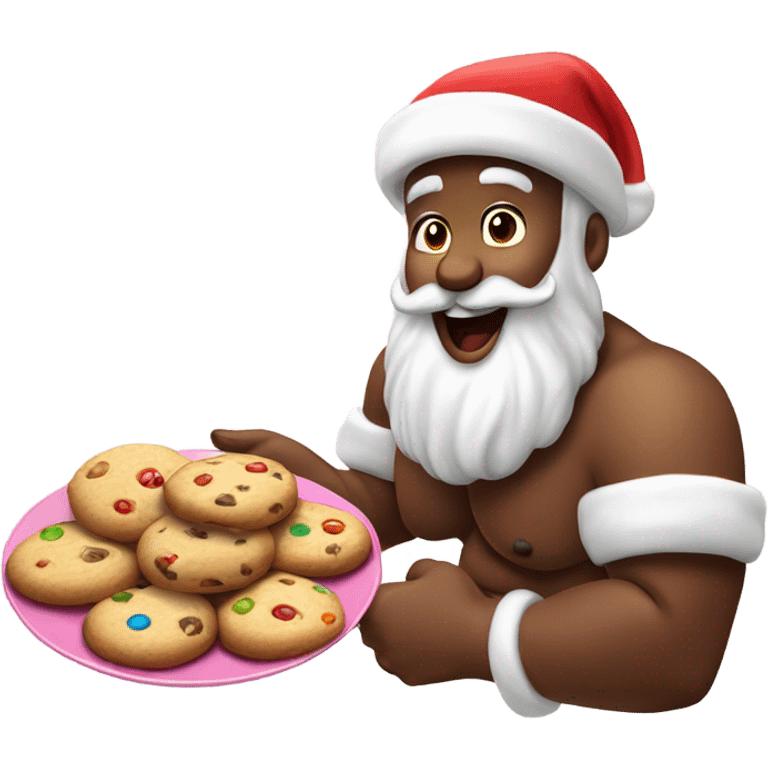 Santa Claus in a bikini eating cookies  emoji