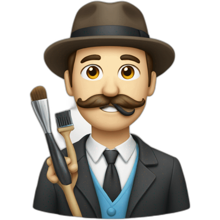 Un homme à la moustache brosse à dent emoji