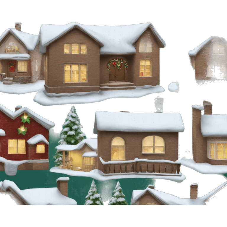 christmas decorated house emoji