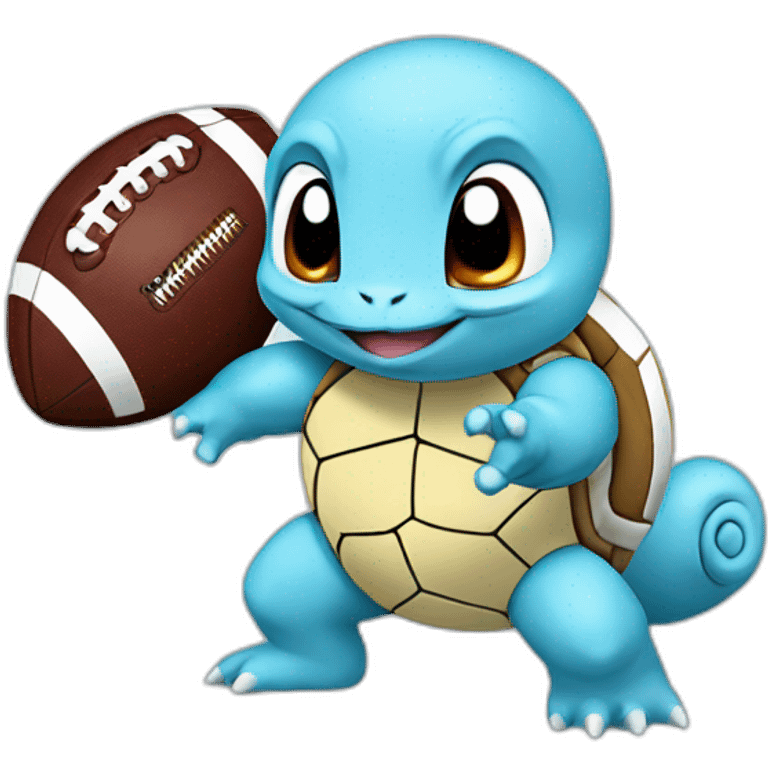 Squirtle with football emoji