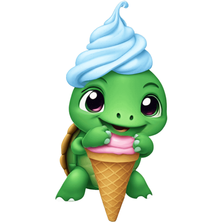 Turtle with ice cream cone emoji