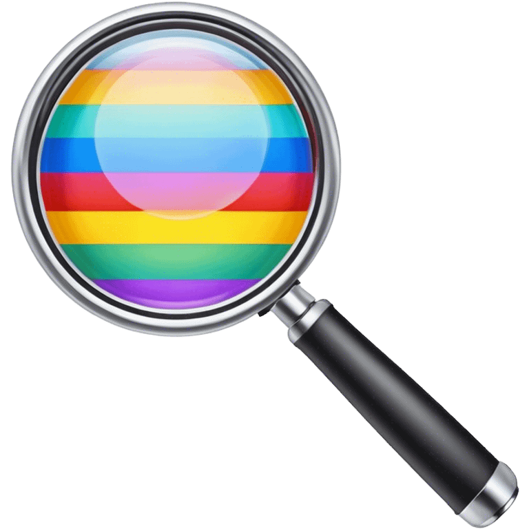 completely rainbow colored magnifier  emoji