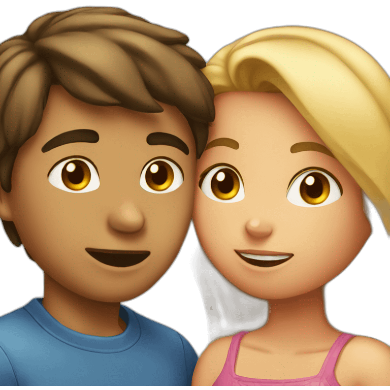 Boy and girl kissing emoji