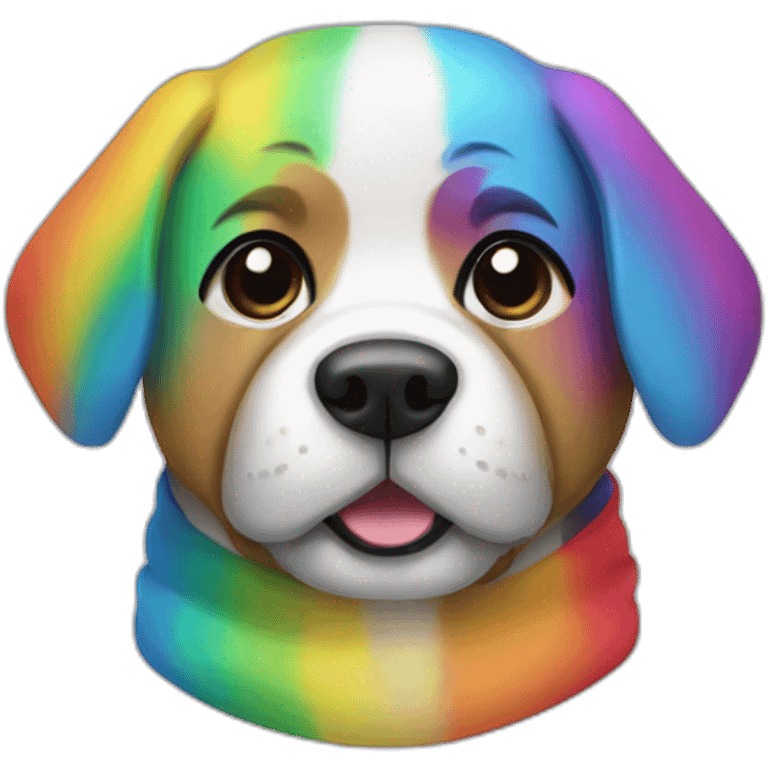 Dog with rainbow suit emoji